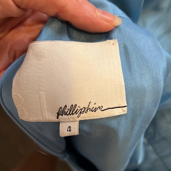 3.1 PHILLIP LIM MAINLINE BUTTER SOFT LEATHER HALTER DRESS IN POWDER BLUE 4 - Picture 2 of 7